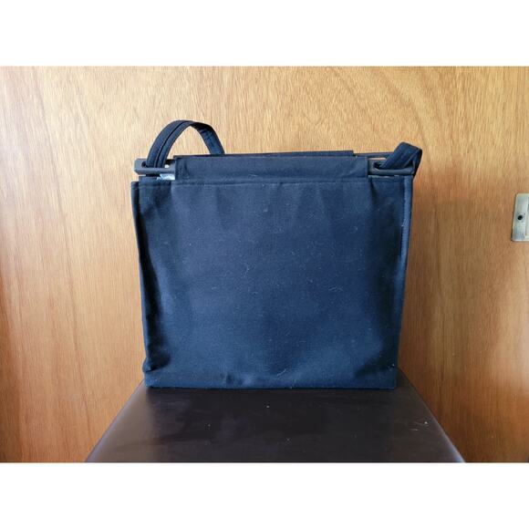 Vintage 70s Toby Weston Tapestry Adjustable Knit Bag "La Mirabelle" Cafe Scene - Picture 3 of 5